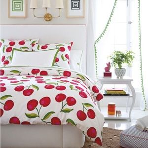 Serena and Lily 🍒 Cherry Duvet Cover & 2 euro shams